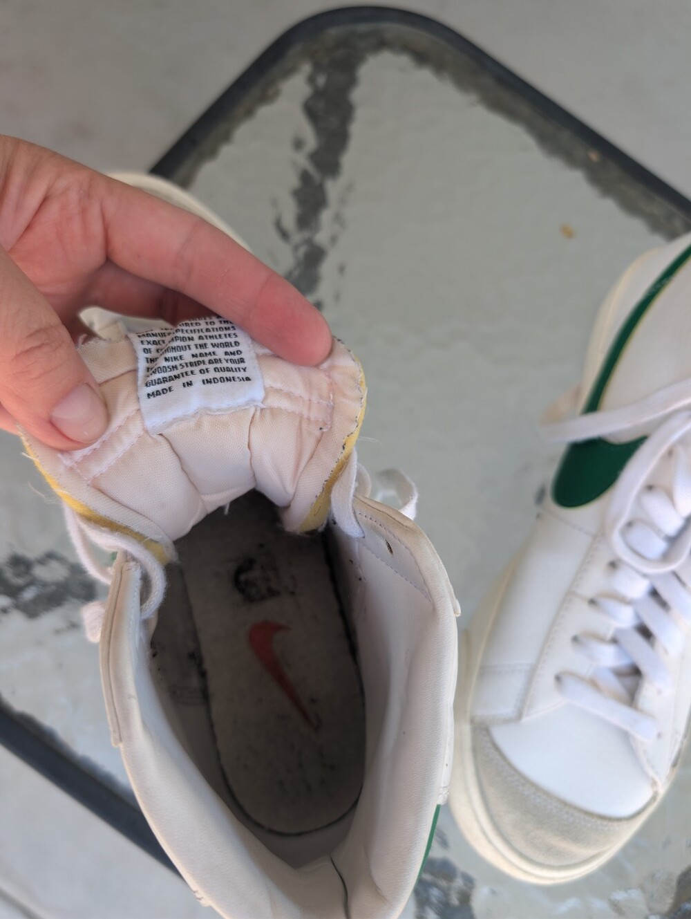 Nike  White & Green High-Top Sneakers - Picture 3 of 5